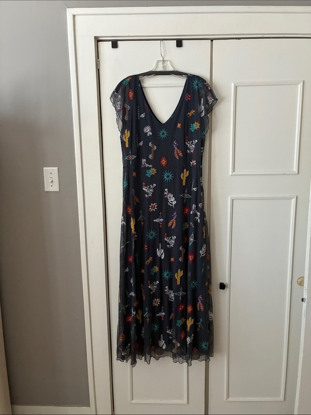 Johnny Was Maxi Dress with Multicolor Southwestern Motif